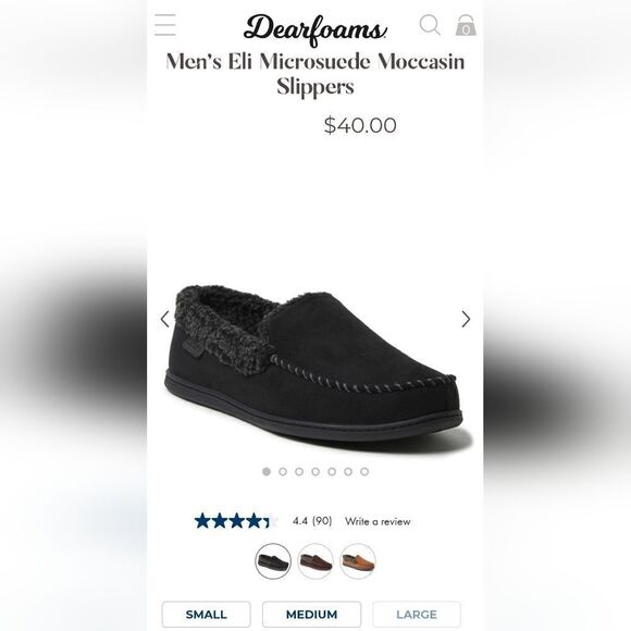 NIB Dearfoams Eli Microsuede Moccasin Slipper w/ Whipstitch - Size Large (11-12) - Picture 13 of 13